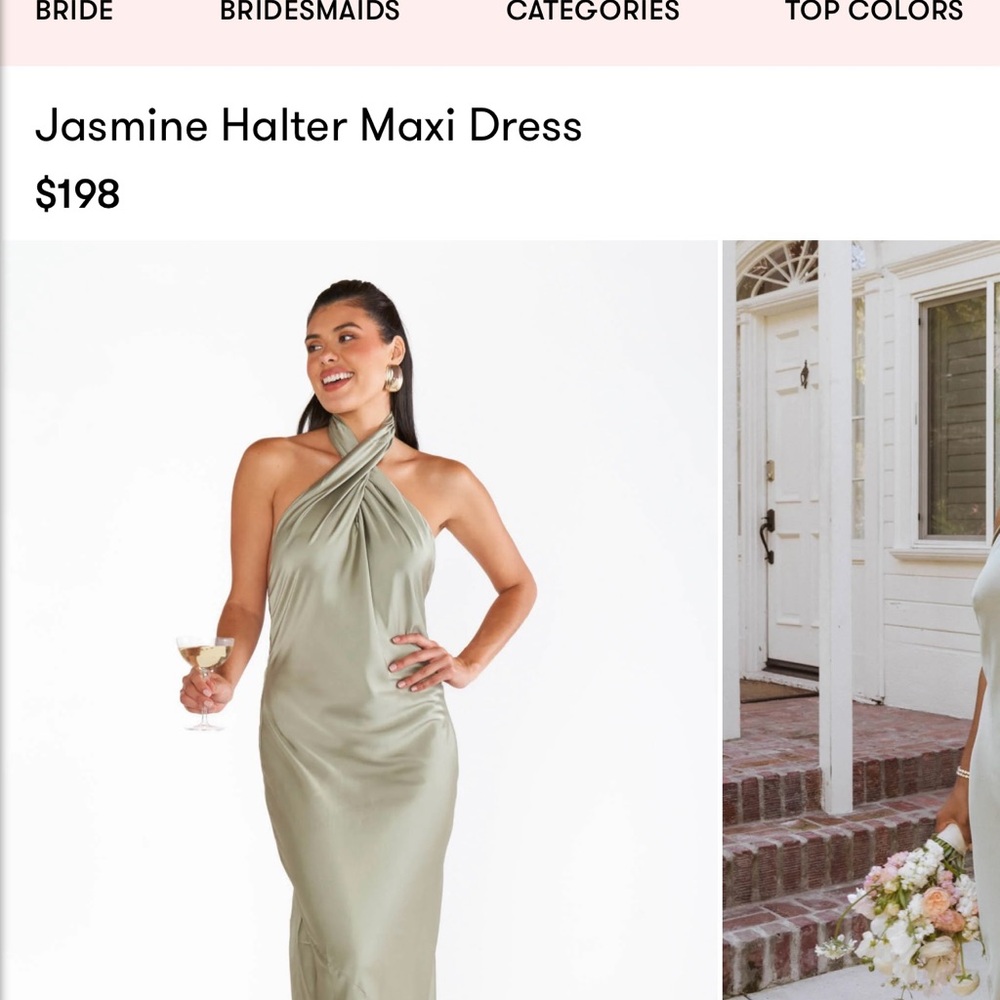 Show Me Your MuMu Jasmine Halter Maxi Dress in Sage